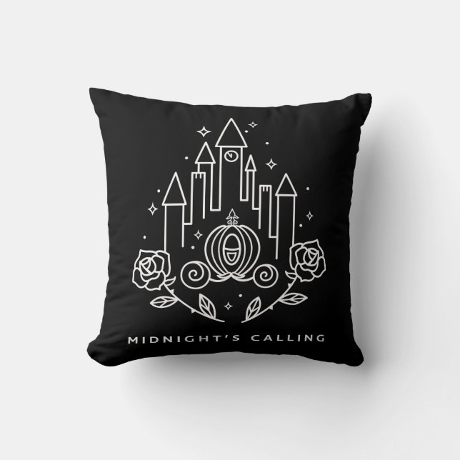 Cinderella Carriage Outline "Midnight's Calling" Throw Pillow (Front)