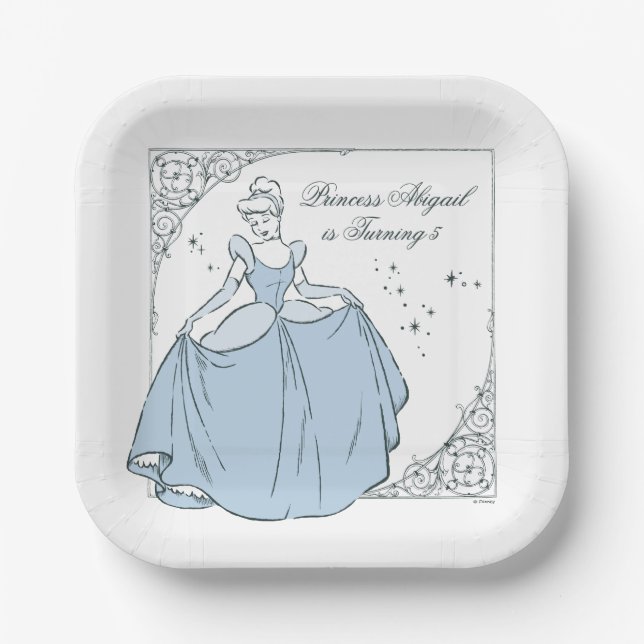 Cinderella Castle | Fairy Tale Birthday Paper Plate (Front)