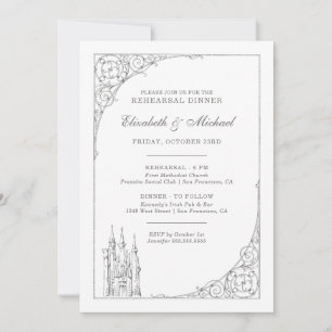 Cinderella Castle Fairytale Rehearsal Dinner Invitation