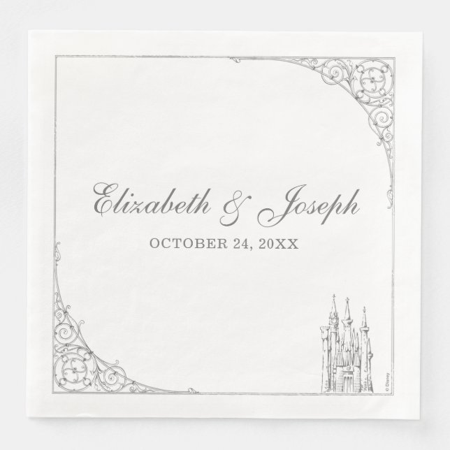 Cinderella Castle | Fairytale Wedding Napkin (Front)