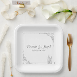 Cinderella Castle   Fairytale Wedding Paper Plate