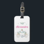 Cinderella Fairy Tale Carriage and Princess Crown Luggage Tag<br><div class="desc">This magical and enchanting luggage tag features a Cinderella fairy tale theme. A beautiful teal and gold pumpkin carriage is placed in the centre with stars placed around it. A matching princess crown is placed at the top. A sample name is printed between the carriage and crown which you can...</div>