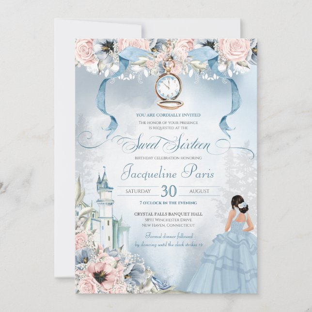 Cinderella Fairy Tale Princess Sweet 16 Birthday I Invitation (Front)
