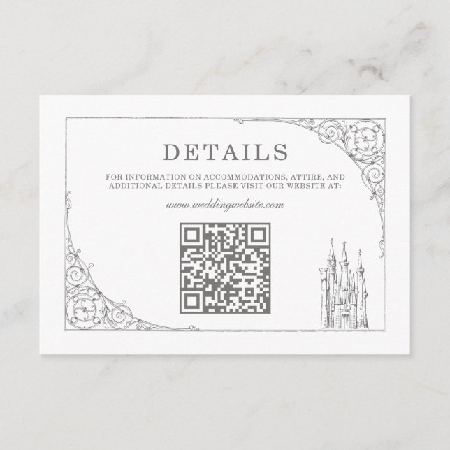 Cinderella Fairy Tale Wedding Enclosure Card (Front)