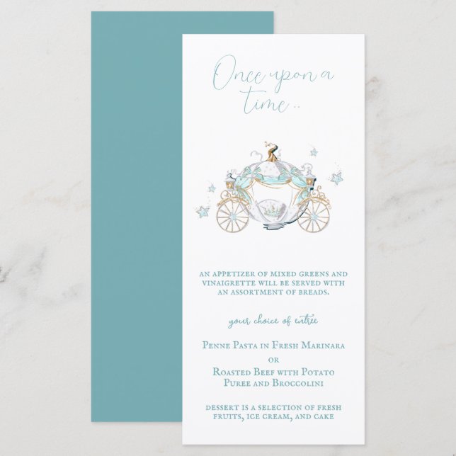 Cinderella Fairytale Carriage Menu (Front/Back)