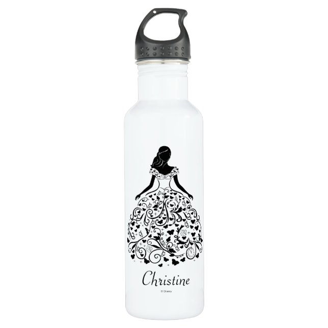 Cinderella Fanciful Dress Silhouette 710 Ml Water Bottle (Front)
