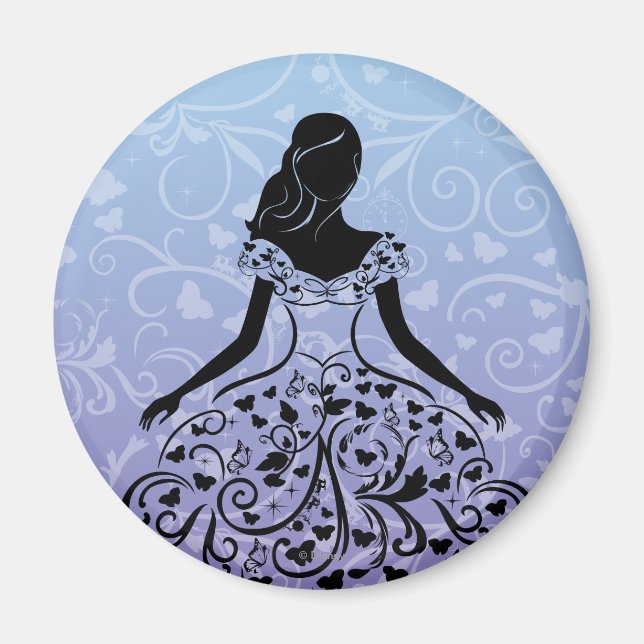 Cinderella Fanciful Dress Silhouette Magnet (Front)