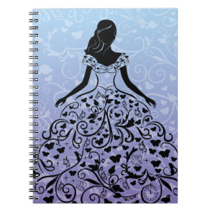 Cinderella Fanciful Dress Silhouette Notebook