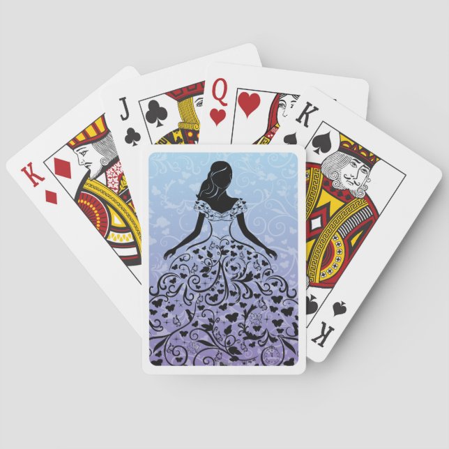 Cinderella Fanciful Dress Silhouette Playing Cards (Back)