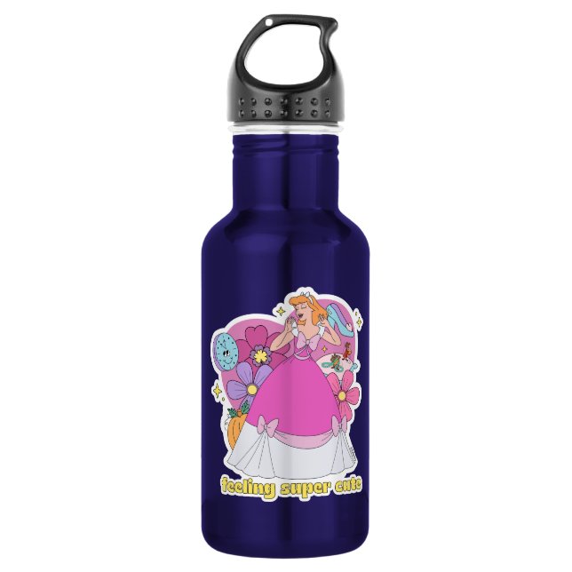 Cinderella "Feeling Super Cute" Badge 532 Ml Water Bottle (Front)