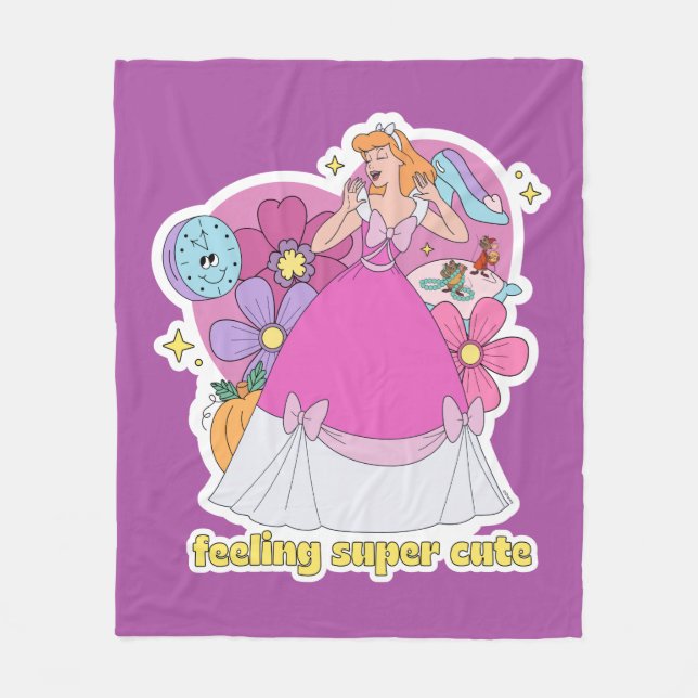 Cinderella "Feeling Super Cute" Badge Fleece Blanket (Front)