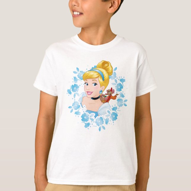 Cinderella | Flower Frame And Mice T-Shirt (Front)