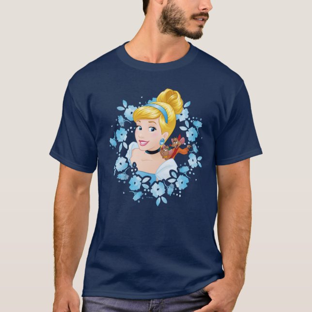 Cinderella | Flower Frame And Mice T-Shirt (Front)
