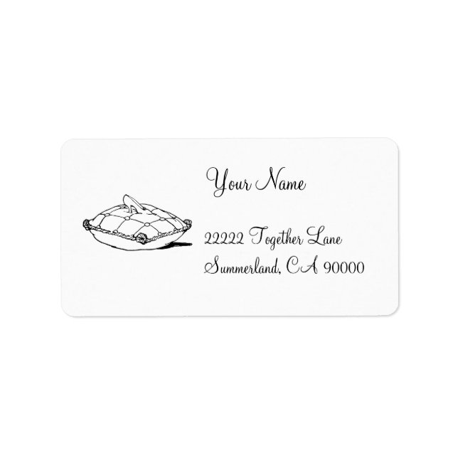Cinderella Glass Slipper and Pillow Address Label (Front)