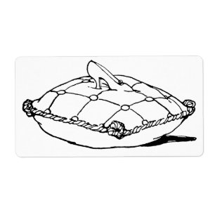 Cinderella Glass Slipper and Pillow Large Label