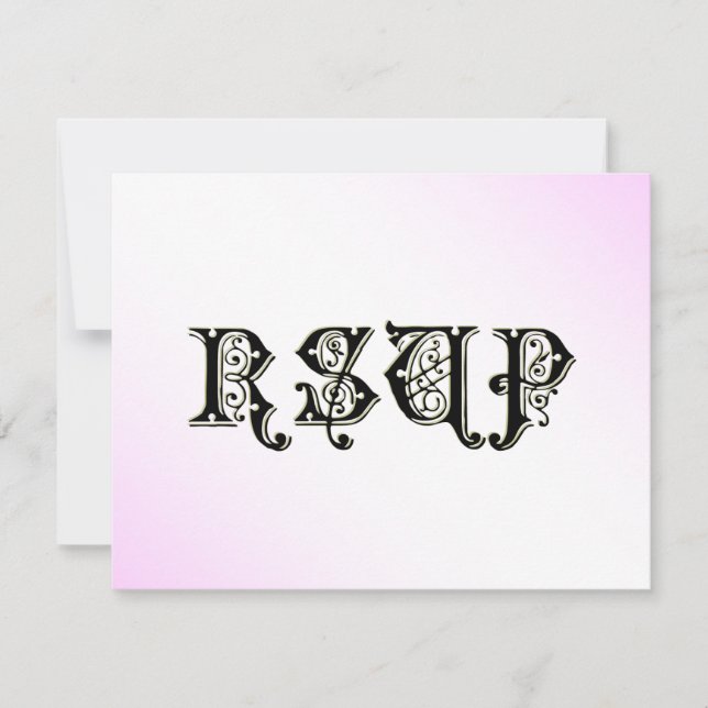 Cinderella Glass Slipper Pink RSVP Cards (Front)