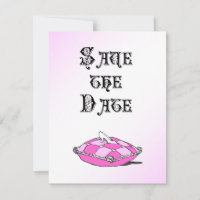 Cinderella Glass Slipper Pink Wedding Announcement