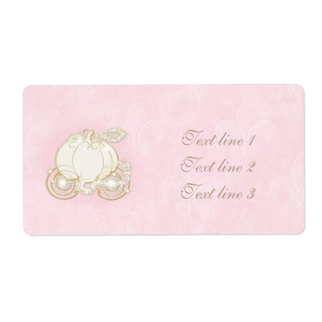 Cinderella Gold Carriage Light Pink Princess Label (Front)