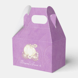 Cinderella Gold Carriage Purple Party Favour Boxes