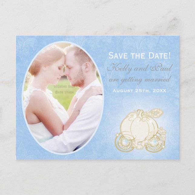 Cinderella Gold Carriage Wedding Photo Postcard (Front)