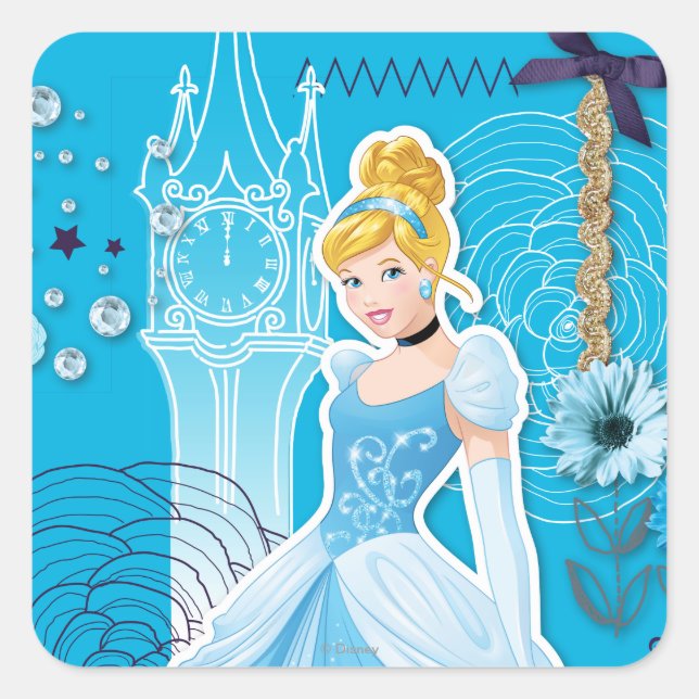 Cinderella - Graceful Square Sticker (Front)