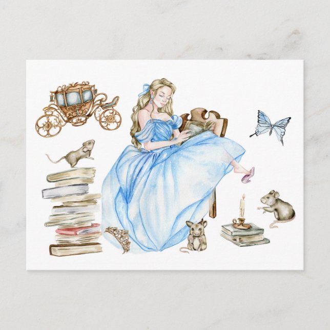 Cinderella greetings card Post card (Front)