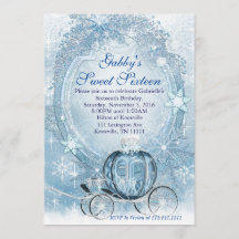Cinderella Invitation, Cinderella Sweet Sixteen