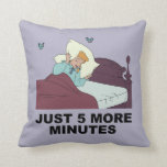 Cinderella | Just 5 More Minutes Throw Pillow<br><div class="desc">This cute Disney Princess editorial graphic features Cinderella and the text,  "Just 5 more minutes."</div>