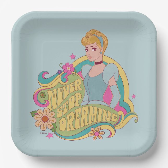 Cinderella | Never Stop Dreaming Paper Plate (Front)