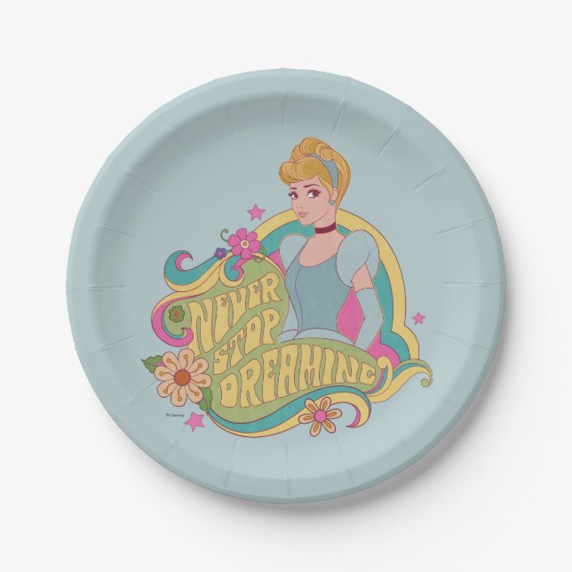 Cinderella | Never Stop Dreaming Paper Plate (Front)