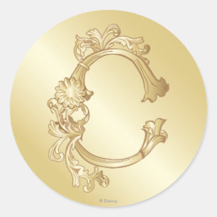 Cinderella Ornate Golden Pattern 2 Classic Round Sticker