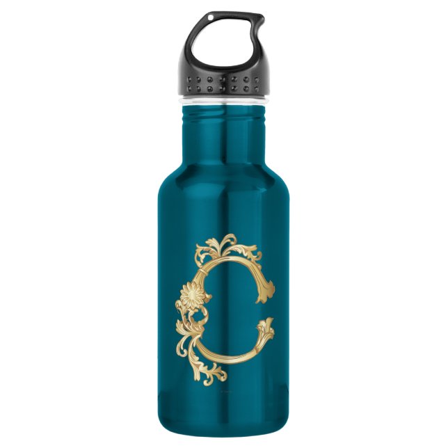 Cinderella Ornate Golden Pattern 532 Ml Water Bottle (Front)