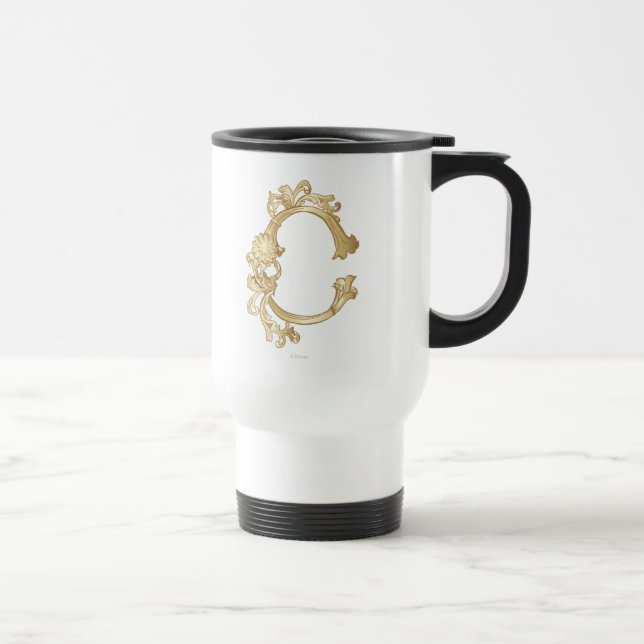 Cinderella Ornate Golden Pattern Travel Mug (Right)