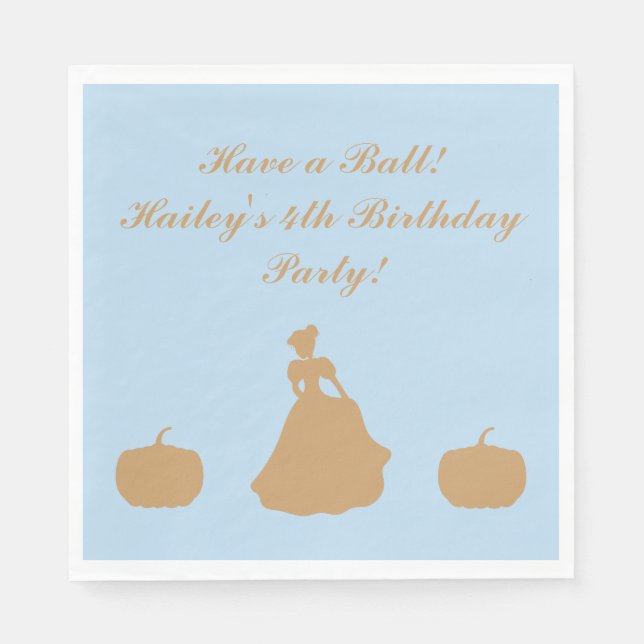 Cinderella Party Personalized Napkins (Front)