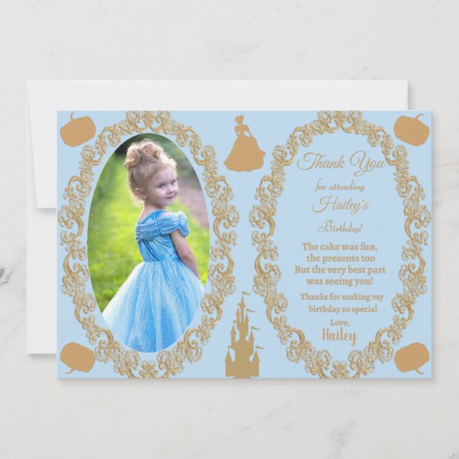 Cinderella Photo Thank You Card (Front)