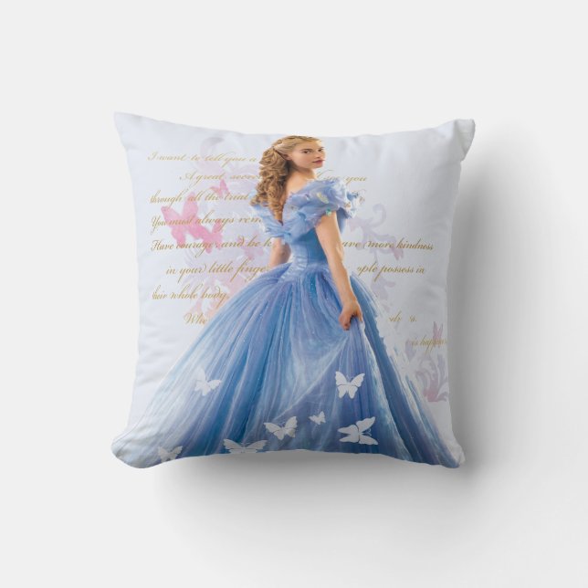 Cinderella Photo With Letter Throw Pillow (Front)