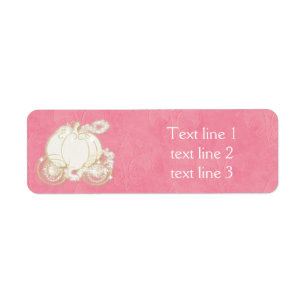 Cinderella Pink Gold Carriage Royal Address Labels