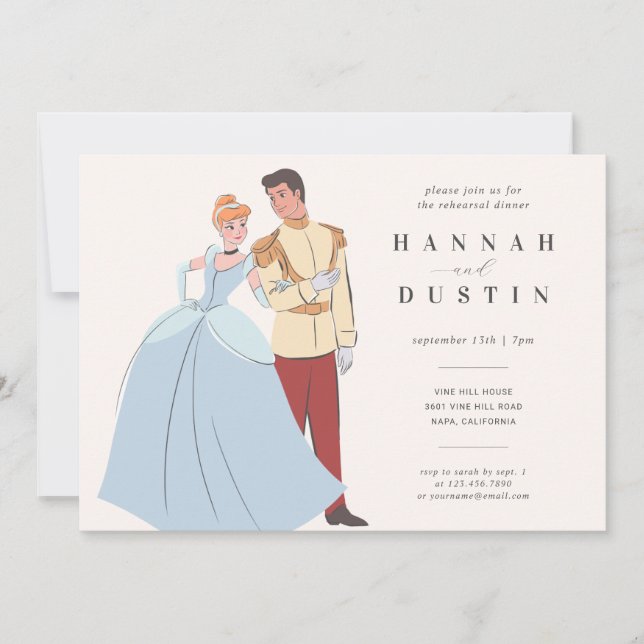 Cinderella & Prince Charming Rehearsal Dinner Invitation (Front)