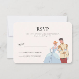Cinderella & Prince Charming Wedding RSVP Card