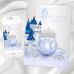 Cinderella Princess Birthday Invitation<br><div class="desc">Cinderella birthday party invitation with blue and silver diamond princess carriage and castle background. This beautiful girls any number Cinderella blue and silver once upon a time princess birthday party invitation is easily customized for your event by simply adding your details in the font style and colour, and wording of...</div>