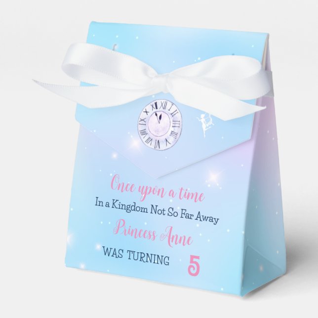 Cinderella Princess Birthday Kids Favor Box (Front Side)