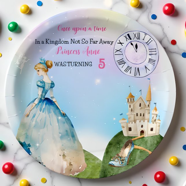 Cinderella Princess Birthday Kids  Paper Plate (Creator Uploaded)