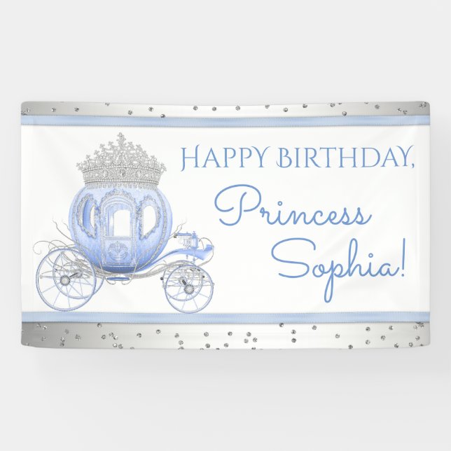 Cinderella Princess Girls Birthday Banner (Horizontal)