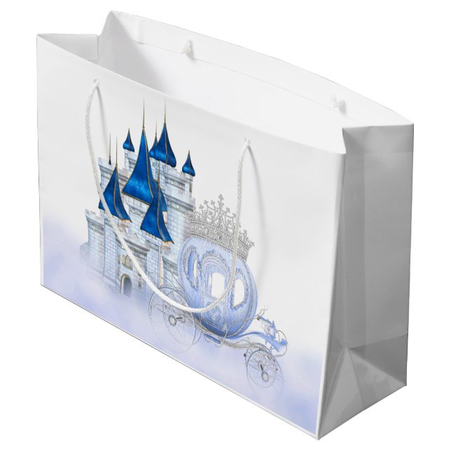 Cinderella Princess Girls Birthday Large Gift Bag (Back Angled)