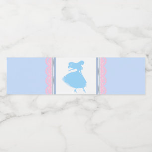 Cinderella Princess Water Bottle Labels Pink Blue
