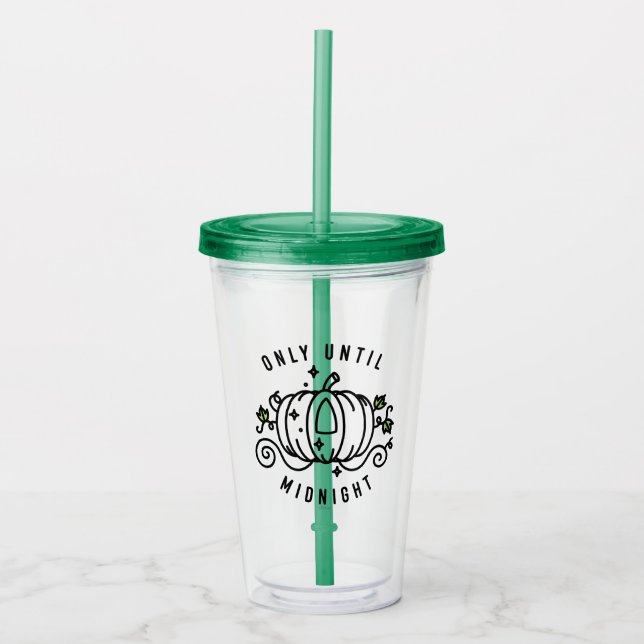Cinderella Pumpkin Carriage "Only Until Midnight" Acrylic Tumbler (Front)