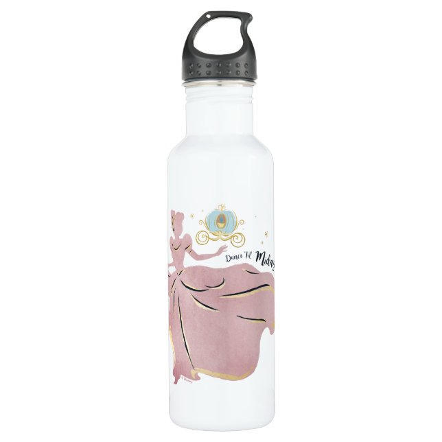 Cinderella Silhouette "Dance 'Til Midnight" 710 Ml Water Bottle (Front)