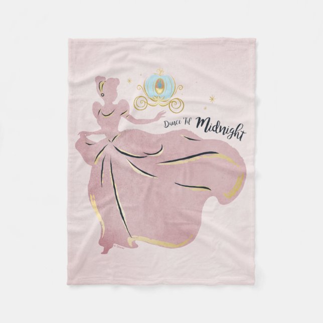 Cinderella Silhouette "Dance 'Til Midnight" Fleece Blanket (Front)
