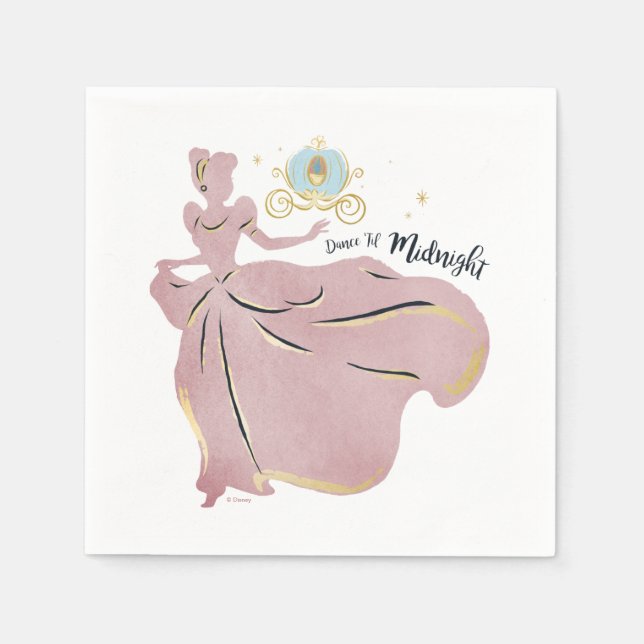 Cinderella Silhouette "Dance 'Til Midnight" Napkin (Front)