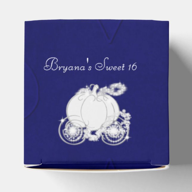 Cinderella Silver Carriage Blue Party Favour Boxes (Top)